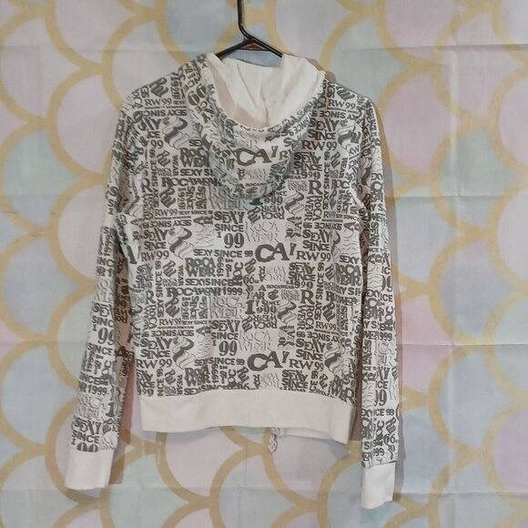 NEW ROCAWEAR Hooded Full Zip Sweatshirt White/Silver Youth Size Large NWOT - Picture 4 of 6